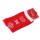 1 Pair 80% Cotton Unisex Soft Winter Warm Snowflake Pattern Red Christmas Crew Socks