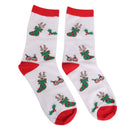 1 Pair 80% Cotton Unisex Soft Winter White Warm Christmas Crew Socks