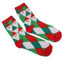 1 Pair 80% Cotton Unisex Soft Winter Warm Christmas Style Santa Claus Grid Pattern Crew Socks
