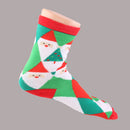 1 Pair 80% Cotton Unisex Soft Winter Warm Christmas Style Santa Claus Grid Pattern Crew Socks
