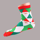 1 Pair 80% Cotton Unisex Soft Winter Warm Christmas Style Santa Claus Grid Pattern Crew Socks