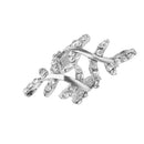Fashion Women's Silver Leaves Design Crystal Ear Clip Cuff No-Piercing