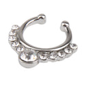 Women Girls Ladies Fashionable U Shaped Nose Ring Non Piercing Hanger Clip On Body Jewelry Silver