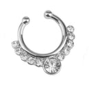 Women Girls Ladies Fashionable U Shaped Nose Ring Non Piercing Hanger Clip On Body Jewelry Silver