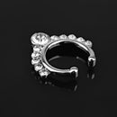 Women Girls Ladies Fashionable U Shaped Nose Ring Non Piercing Hanger Clip On Body Jewelry Silver