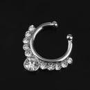 Women Girls Ladies Fashionable U Shaped Nose Ring Non Piercing Hanger Clip On Body Jewelry Silver
