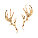 Pair Of Antique Punk Style Reindeer Horn Pattern Brooch Collar Pin Clamp Wedding Christmas Prom Party Supplies Gold