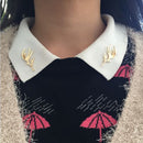 Pair Of Antique Punk Style Reindeer Horn Pattern Brooch Collar Pin Clamp Wedding Christmas Prom Party Supplies Gold