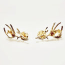 Pair Of Antique Punk Style Reindeer Horn Pattern Brooch Collar Pin Clamp Wedding Christmas Prom Party Supplies Gold
