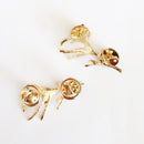 Pair Of Antique Punk Style Reindeer Horn Pattern Brooch Collar Pin Clamp Wedding Christmas Prom Party Supplies Gold