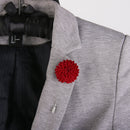 Men Fashionable Wedding Suit Clothing Charms Fabric Lapel Gomphrena Globosa Flower Brooch Boutonniere Tuxedo Pin Red