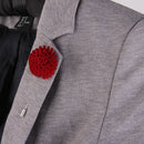 Men Fashionable Wedding Suit Clothing Charms Fabric Lapel Gomphrena Globosa Flower Brooch Boutonniere Tuxedo Pin Red