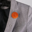 Men Fashionable Wedding Suit Women Clothing Charms Fabric Lapel Gomphrena Globosa Flower Brooch Boutonniere Tuxedo Pin Orange