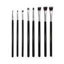 Set OF 8PCS Assorrted Size Professional Efficient Multi Functional Home Use Makeup Brush Black