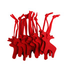 Pack of 10pcs Fawn Deer Shape Felt Christmas Trees Ornament Decor Hanger Craft Red