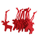 Pack of 10pcs Fawn Deer Shape Felt Christmas Trees Ornament Decor Hanger Craft Red