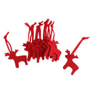Pack of 10pcs Fawn Deer Shape Felt Christmas Trees Ornament Decor Hanger Craft Red