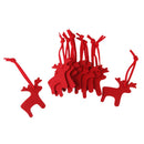 Pack of 10pcs Fawn Deer Shape Felt Christmas Trees Ornament Decor Hanger Craft Red