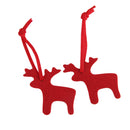 Pack of 10pcs Fawn Deer Shape Felt Christmas Trees Ornament Decor Hanger Craft Red