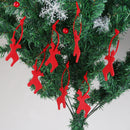 Pack of 10pcs Fawn Deer Shape Felt Christmas Trees Ornament Decor Hanger Craft Red