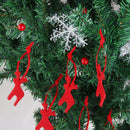 Pack of 10pcs Fawn Deer Shape Felt Christmas Trees Ornament Decor Hanger Craft Red