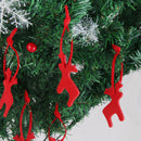 Pack of 10pcs Fawn Deer Shape Felt Christmas Trees Ornament Decor Hanger Craft Red
