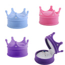 Velvet Cute Crown Shaped Ring Earrings Jewelry Display Box Organiser Storage Case Wedding Engagement Christmas Diwali Gift Sky Blue