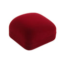 Square Shaped Velvet Ring Jewelry Display Holder Earring Pendant Storage Box Wedding Engagement Christmas Supplies Wine Red