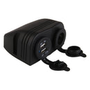 1pcs Black Waterproof DC 12V Dual CAR Boat Cigarette Lighter Power Socket USB Charger