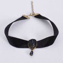 Women Girls Fashionable Beautiful Rose Design Lace Pendant Necklace Wedding Engagement Prom Party Xmas Supplies Black