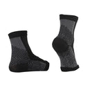 Women Men Breathable Comfortable Foot Pain Swelling Reduce Ankle Compression Support Varicose Veins Relief Socks 1 Pair Black L/XL