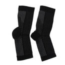 Women Men Breathable Comfortable Foot Pain Swelling Reduce Ankle Compression Support Varicose Veins Relief Socks 1 Pair Black L/XL