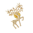 Gold Plated Chic Christmas Animal Elk Deer Brooch Pin Gift for Women Ladies