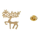 Gold Plated Chic Christmas Animal Elk Deer Brooch Pin Gift for Women Ladies
