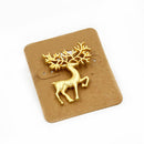 Gold Plated Chic Christmas Animal Elk Deer Brooch Pin Gift for Women Ladies