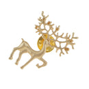 Gold Plated Chic Christmas Animal Elk Deer Brooch Pin Gift for Women Ladies