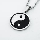 Stylish Fashion Men's Silver Steel Tai Chi Bagua Pendant Necklace Chinese Style Jewelry