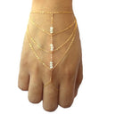Celebrity Tassel Chain Acrylic Beads Bracelet Slave Finger Ring Hand Harness for Womens Jewelry