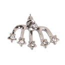 1 Pair Charming Women Ladies Crystal Star Shape Ear Studs Pin Wrap Earrings Cuff Jewelry Gift