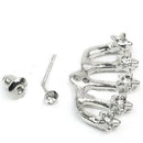 1 Pair Charming Women Ladies Crystal Star Shape Ear Studs Pin Wrap Earrings Cuff Jewelry Gift