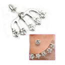 1 Pair Charming Women Ladies Crystal Star Shape Ear Studs Pin Wrap Earrings Cuff Jewelry Gift