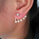 1 Pair Charming Women Ladies Crystal Star Shape Ear Studs Pin Wrap Earrings Cuff Jewelry Gift