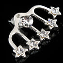 1 Pair Charming Women Ladies Crystal Star Shape Ear Studs Pin Wrap Earrings Cuff Jewelry Gift
