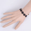 Elegant Women Ladies Black Lace Daisy Flower Cuff Bracelet Chain Wristband Adjustable