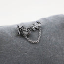 Womens Fashionable Jewelry Letter of Yes or No Ear Stud Wrap Cuff Clip Earring Chain Ear Stud