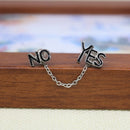 Womens Fashionable Jewelry Letter of Yes or No Ear Stud Wrap Cuff Clip Earring Chain Ear Stud