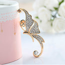 Charming Beautiful Women Rhinestone Crystal Butterfly Left Ear Cuff Clip on Earring Jewelry