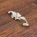 Charming Beautiful Women Rhinestone Crystal Butterfly Left Ear Cuff Clip on Earring Jewelry