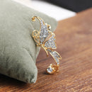Charming Beautiful Women Rhinestone Crystal Butterfly Left Ear Cuff Clip on Earring Jewelry