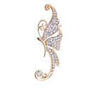 Charming Beautiful Women Rhinestone Crystal Butterfly Left Ear Cuff Clip on Earring Jewelry